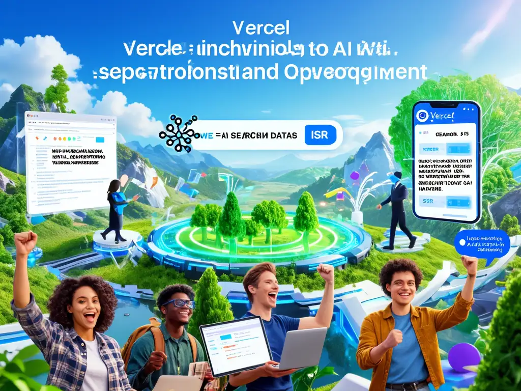 Vercel 개인화 전략과 AI 기반 개발로 SEO/AEO를 최적화하고 성공적인 미래를 만들어가는 개발팀의 모습.
