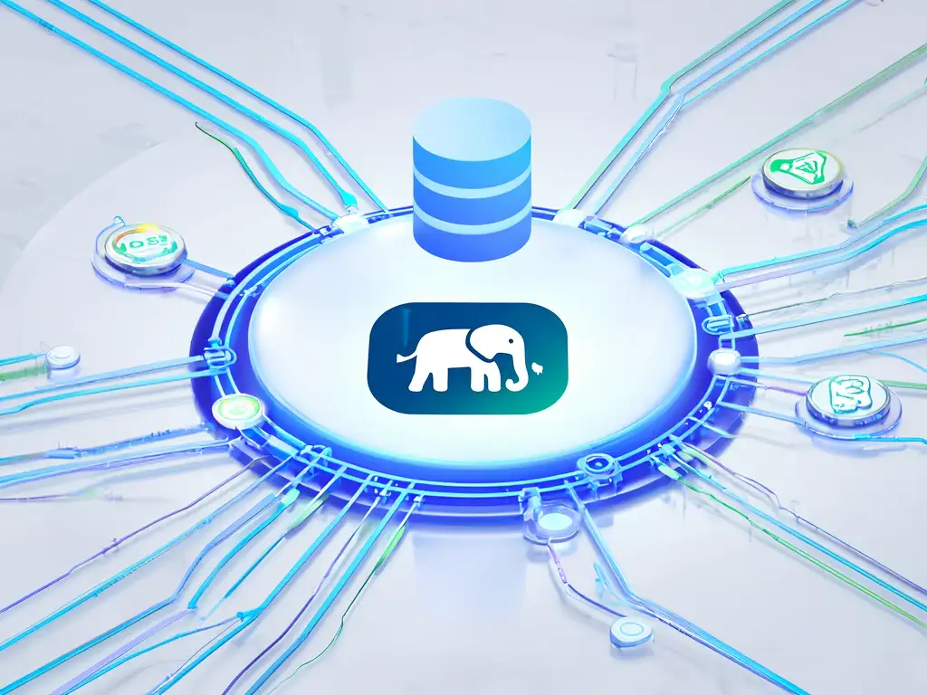 PostgreSQL 데이터베이스를 기반으로 API가 자동 생성되는 Supabase의 핵심 아키텍처를 시각적으로 표현한 이미지